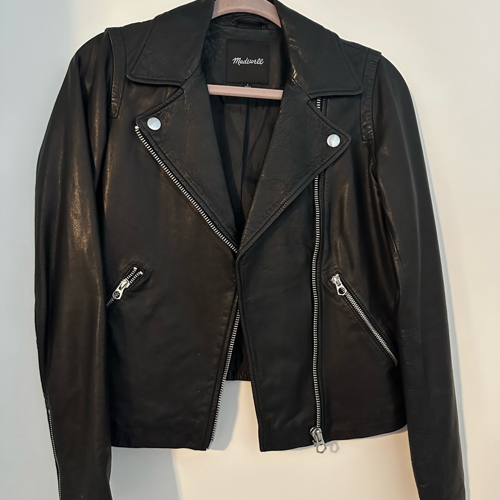 Madewell Black Leather Biker Jacket